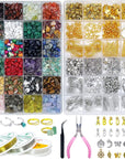 Jewelry Making Kit for Adults - 1760 PCS Crystal Beads for Jewelry Making, Jewelry Making Supplies with 960 PCS Crystal Beads, 800 PCS Jewelry Findings, DIY Jewelry Bracelet, Earring (Crystal)