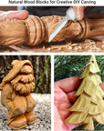 Wood Whittling Kit with Basswood Wood Blocks Gifts Set for Adults and Kids Beginners, Wood Carving Kit Set Includes 3Pcs Wood Carving Knife & 8Pcs Blocks & Gloves for Widdling Kit