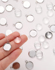 200 Pieces 12 Mm Stainless Steel round Blank Bezel Set, Including 100 Pendant Trays 100 Glass Cabochon Trays Pendant Blanks for Jewelry Making DIY Findings