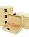 6Pcs Large Unfinished Wooden Box Rectangle Keepsake Box Stash Boxes with Hinged Lid for DIY Easter Arts Hobbies, Jewelry,6X4X2.3Inch