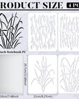 4 Pcs Bark Camouflage Stencil 11.7X8.3 Inch Camouflage Grass Bark Reed Pattern Stencils Plastic Wall Camo Stencil Kit Reusable DIY Art and Craft Stencils for Scrapbooking Wall Decor