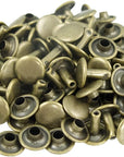 Rivets, Antique Brass, Double Cap Rivets, Medium Size 100Pk