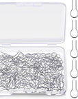 200 Pieces High Temperature Nichrome Wire Jump Rings R Shaped Hanging Burning Needle with 1 Plastic Storage Box Nichrome Hooks for Hobbyists DIY Pendant Ceramic Ornaments Fusing in Glass