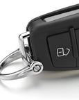 3 Pairs D Shape Key Ring with Screw Shackle for Car Key Leather Craft Purse Keychain Ring Horseshoe Shape 3 Colors Black Silver Gold