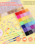 7000 PCS Friendship Bracelet Kit with A-Z Letter Beads, 28 Colors Clay Beads for Bracelets Making Kit with round Alphabet Beads Jewelry Making Kit for Adults