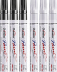 White and Black Paint Pens Paint Markers - 6 Pack Permanent Oil Based Paint Pen, Medium Tip, Quick Dry and Waterproof Marker for Rock, Wood, Metal, Plastic, Canvas, Glass, Ceramics, Rubber, Stone