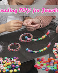 6552 PCS Complete Beads Jewelry Making Kit, 28 Colors Flat Polymer Clay Heishi Beads, Cartoon Fruit Beads, Roll Elastic Strings Other Kinds Space Beads Scissors for Beginner Experiencer