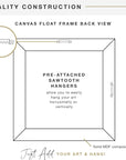 Canvas Float Frames 12X12 Frame, Black Square Frame for Finished Canvases, Vertical & Horizontal Wall Hanging Frame for Canvas Paintings (1-Pack)