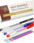 Heat Erasable Fabric Marking Pens | Quilting, Sewing, Crafts and Dressmaking I 4 Assorted Colors with 4 Refills