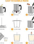 Candle Making Kit Supplies, Soy Wax DIY Candle Making for Adults, with 900Ml Candle Make Pouring Pot, Candle Wicks, Wicks Sticker, Wicks Holder, Thermometers