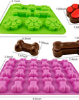 Paw Print Silicone Mold Dog Treat Mold Silicone Dog Paw Mold Dog Cat Animal Paw Mold for Homemade Dog Treats,Soap,Candy Silicone Baking Mold 4 Pieces
