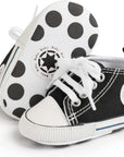Unisex Baby Boys Girls High Top Sneaker Soft Anti-Slip Sole Newborn Infant First Walkers Canvas Denim Shoes