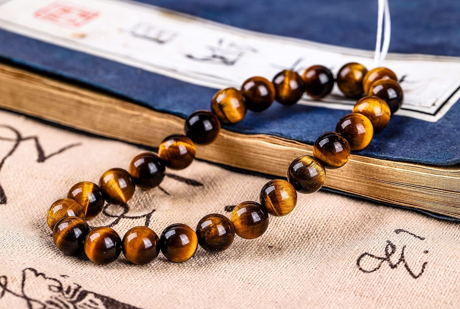 Natural Stone Beads 100Pcs 8Mm round Beads for Jewelry Making Bracelet Tiger Eye