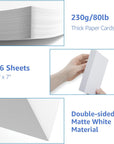 86 Sheets 5X7 Cardstock Paper White Cardstock, 80Lb/230Gsm Thick Paper Card Stock White Blank Cardstock Thick Printer Paper Cardstock for Greeting Cards, Invitations, Postcards, DIY Cards