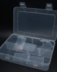 8-Grid Snack Box Container with Removable Dividers Plastic Organizer Box for Candies Snacks Electronics Jewelry Small Parts (7.3In X 4.9In)