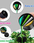6 Pieces Split Cups for Paint Pouring Supplies Silicone Split Cups Acrylic Paint Mixing Cups 3/4/5 Channels Dividers Paint Pouring Supplies Resin Art Crafts DIY Drawing Tools
