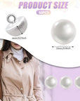 50PCS 10Mm Pearl Buttons with Shank round Pearl Buttons Decorative Buttons for Wedding Dresses, Sewing, Shirts, Jewelry Decorations, DIY Crafts Plastic Resin Sewing Buttons