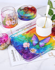 Resin Mold Silicone Kit with Resin Rolling Tray Mold, Ashtray Resin Jar Mold with Lid for Casting Resin,Epoxy Resin,Diy Storage Container