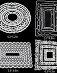 4 Sets Frame Metal Cutting Die Frame Dies Cut Metal Stencil Template Moulds DIY Crafts Frame Paper Cards Cutting Dies Cut Stencils Metal Lace Frame Cutting Dies for DIY Carding Making Scrapbooking