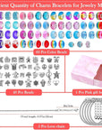150 Pieces Charm Bracelet Making Kit for Girls, Charm Bracelets Jewelry Making Kit with Beads Bracelets Charms Necklace DIY Crafts Gifts Set for Teen Girls Kids Age 8-12