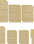 18 Sheets Small Letter Stickers Mini Numbers Stickers Letter Stickers Alphabet Number Stickers Self Adhesive Monogram Letters Scrapbook Lettering Stickers for Arts Craft Decors (Gold)