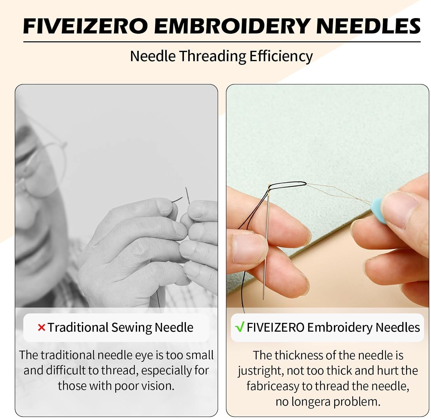 Premium Hand Sewing Needles Set,90-Count Assorted Embroidery Needles with Threaders,Thread Removal Knife, Thimble,Soft Tape Measure for Hand Sewing Repair