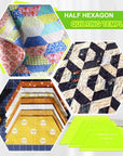 3 Pcs Half Hexagon Quilting Template Acrylic Quilting Template Ruler 8 9 10 Inch Quilt Rulers for Quilting and Sewing Layer Cake Patchwork Quilt Supplies for Cutting Patterns DIY Craft (Green)