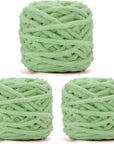 Blanket Yarn 3 Pack of 100G/3.5Oz - White Chenille Yarn 6 Super Bulky - Knitting, Crocheting & Crafts Chunky Yarn
