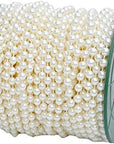5Mm Faux Pearl Beads Garland Pearl Bead Roll Strand for Wedding Party Decoration, 99 Feet Roll (Ivory)