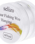 Fishing Wire, 3Pcs Clear Fishing Line Jewelry String Invisible Nylon Thread for Hanging Decorations, Beading and Crafts (3 Sizes, 60 Yards per Roll)