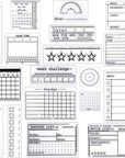 18 Pieces Journal Stamps Clear Journal Stamps, 4 Sheets Silicone Calendar Planner Stencils for Bullet, Week Dates Month Organizer Tasks Ideas DIY Making Crafts Scrapbooking Supplies