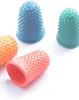 Thimble 5Pcs Craft Finger Tip Sewing Counting Protector Quilter Needlework Cone Rubber(Pink)