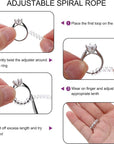 96 Pieces Ring Sizer Adjuster Ring Guards Invisible Ring Sizer Loose Ring Size Reducer with Ring Gauge Measuring Tool Jewelry Polishing Cloth and Scissors for Man and Woman Rings