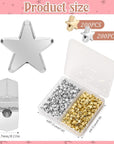 400 PCS 6Mm Large Hole Star Loose Beads Star Spacer Beads Star Beads Charm Star Buttons Star Shaped Beads with Box for Bracelet Necklace Jewelry DIY Crafts Making (Gold, Silver)