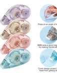 4 Pack Double Sided Tape Roller, Scrapbook Supplies, Glue Tape Roller for Crafts, Double-Sided Adhesive Tape Runner for Scrapbooking, School Office Journaling Supplies (0.31 in X 26.25 Ft)