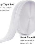1 Inch X 33 Feet, Sew on Hook and Loop Tape, Non-Adhesive Back Heavy Duty Nylon Strips Fabric Fastener, Hook and Loop Strips for Home, School, Office and DIY Project