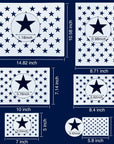 12 Pieces American Flag 50 Star Stencil Templates, 6 Sizes American Flag Templates, Ideal for DIY Crafts Design, Independence Day Project, American Flag Projects
