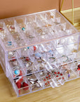 Compartment Storage Box 72 Grids Acrylic Organizer Box with 3 Drawers Storage Containers Transparent Organizer Box for Crafts Art Supply Painting Nail Tip Bead Earring Ring (Clear)