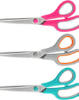 Scissors All Purpose,8.5'' Multipurpose Scissors Bulk 3-Pack,Stainless Steel Sharp Scissors for Office Home School Sewing Fabric Craft Supplies, Red