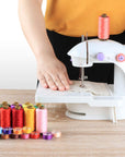 50Pcs Bobbins Sewing Thread Kit, 400 Yards per Polyester Thread Spools, Prewound Bobbin with Case for Brother Singer Janome Machine, 25 Colors
