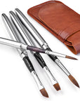 Kolinsky Travel Watercolor Brushes Sable Hair round Watercolor Paint Brush 3Pcs Brushes Set Portable Compact Artist Brushes with Pocket Protective Case for Art Painting, Gouache, Acrylic Painting
