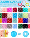 700 Pieces Glass Beads for Jewelry Making, 28 Colors 8Mm Crystal Bracelet and DIY Craft Beads Kit
