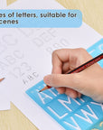Alphabet Stencils Set of 4 Plastic Letter Stencil Assorted Sizes Number Ruler for Learning, Painting, Scrapbooking