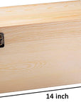 14" X 10" X 6.5"- Large Wooden Box with Hinged Lid - Unfinished Wood Box - Pine Wood Boxes for Crafts - Wooden Storage Box - DIY Memory Box - Wooden Keepsake Box - Cajas De Madera