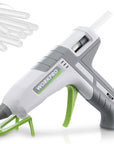 Hot Glue Gun Full Size - 60/100W Dual Temp Glue Gun and Sticks Set with 10 PCS Glue Sticks (7/16") - 90S Fast Preheating Hot Glue Gun Kit for Construction, Crafting, DIY and Repairs - White