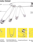 380Pcs,Different Sizes Safety Pins,Clothes Pins ,Sewing Supplies ,Safety Pins for Clothes , Large,Small,Mini,Pins Bulk Assorted Safety Pins,Suitable for Dances, Sarees, Weddings, Etc.