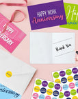 72 Sets Work Anniversary Cards Happy Anniversary Cards Employee Anniversary Cards Bulk 6 Design for Office Staff Envelopes Work Team Appreciation Anniversary Cards 6X4In