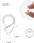 Lobster Clasps for Jewelry Making,  300 Pcs 12Mm Silver Lobster Claw Clasps with Jump Rings for DIY Necklace Bracelets(Silver)