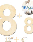 Large Wooden Number 5, Unfinished Wood Crafts Wood Numbers Letters for DIY Craft Projects, Birthday, Party, Wedding Decorations, Big Wooden Numbers 12 Inch and Small Wooden Numbers 6 Inch (2Pcs/Set)