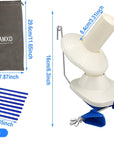 Needlecraft Yarn Ball Winder Hand Operated,Capacity 4-Ounce,Blue,Portable Package,Easy to Set up and Use,Sturdy with Metal Handle and Tabletop Clamp,Including 8 Sizes Crochet Hooks Set